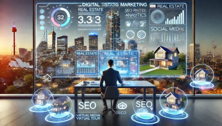 DALL·E-2025-02-19-11.37.54-A-futuristic-digital-marketing-scene-for-Australian-real-estate-companies.-A-real-estate-agent-in-a-high-tech-office-is-using-AI-powered-analytics-on--1536x878